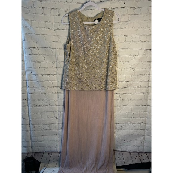 Women's Alex Evening's Mother's Bridesmaid's Dress. Long w/ Glitter top! SZ 16 - Picture 1 of 6